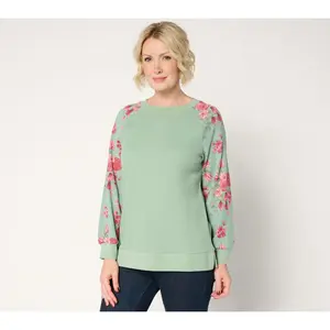 Belle by Kim Gravel Baby Waffle Indigo Floral Sweatshirt