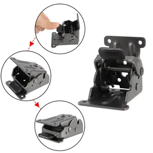 8 Pack 2.68 x 2.48 x 2-1/8 inches Foldable Support Bracket, Self Locking Hinges with 88 PCS Mounting Screws, Lock Extension Support for Table Legs