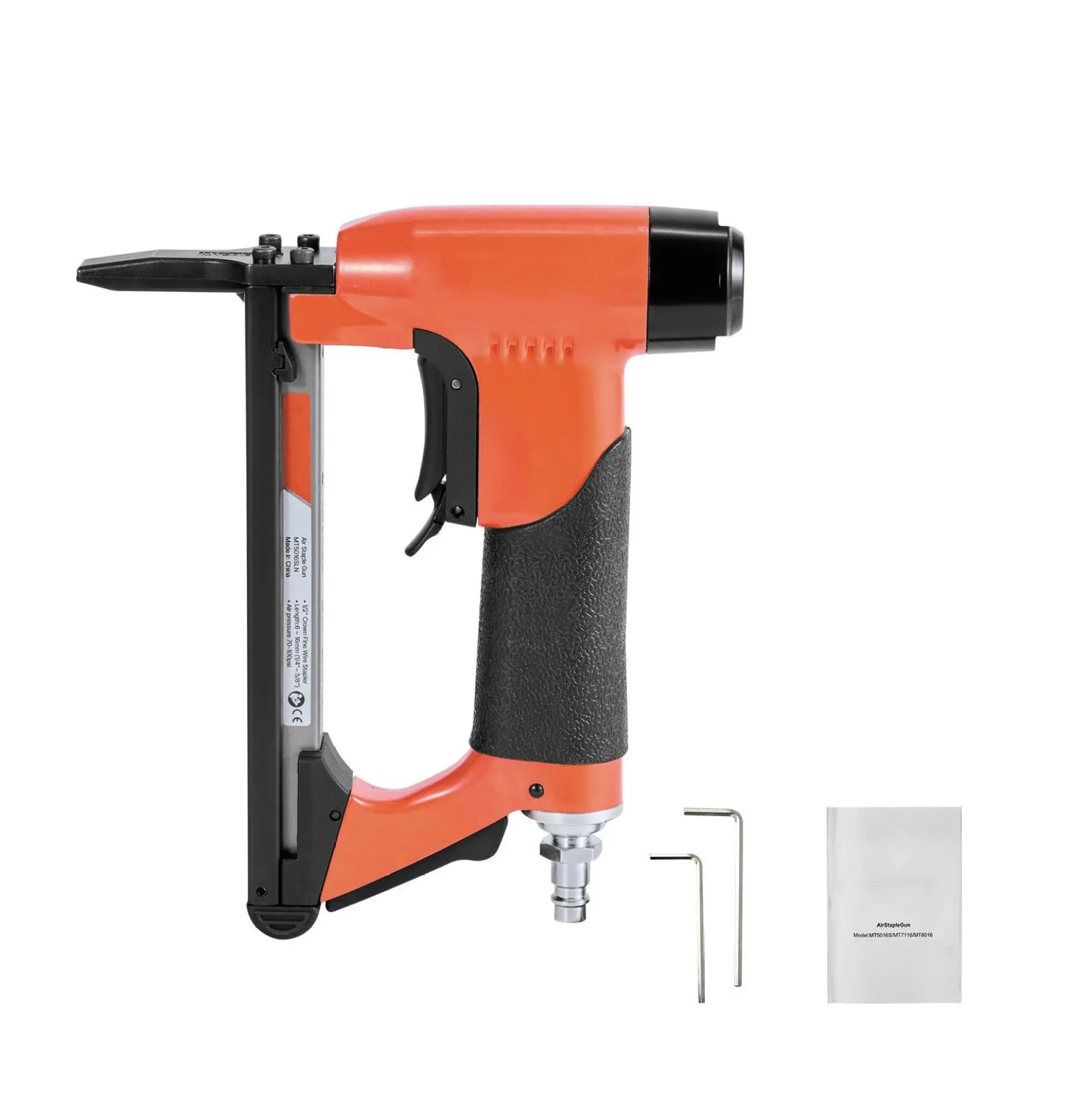Pneumatic Staple Gun 20 Gauge, Long Nose Upholstery Stapler for 50 Series Staples 1/4-5/8 Inch, Air Stapler for Upholstering, Woodworking, DIY Projects 1/2 inch 20GA