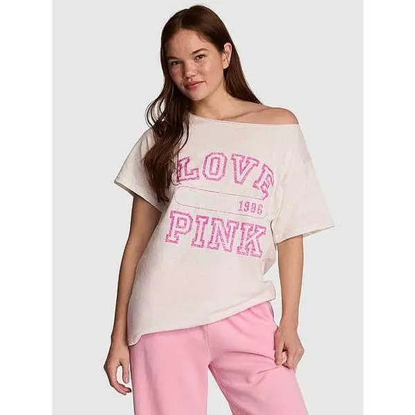 PINK Campus Cotton™ Off-The-Shoulder Tee
