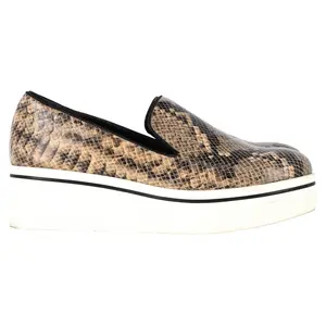 Pre-owned Stella McCartney Stella McCartney Faux Python Platform Slip On Sneakers in Animal Print Leather by Rebag