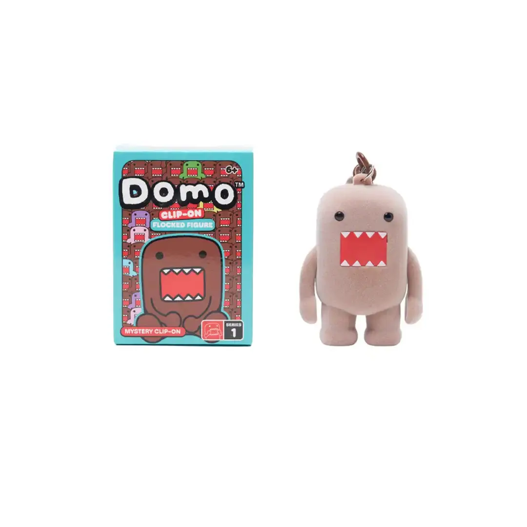 DOMO 3-in-1 Flocked Clip-On Figure Blind Box, Random Surprise Set Collectible Toy