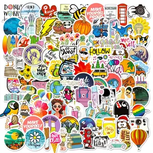 100 Colorful Mixed-Style Graffiti Stickers for American-Style Skateboards, Luggage, and Notebooks