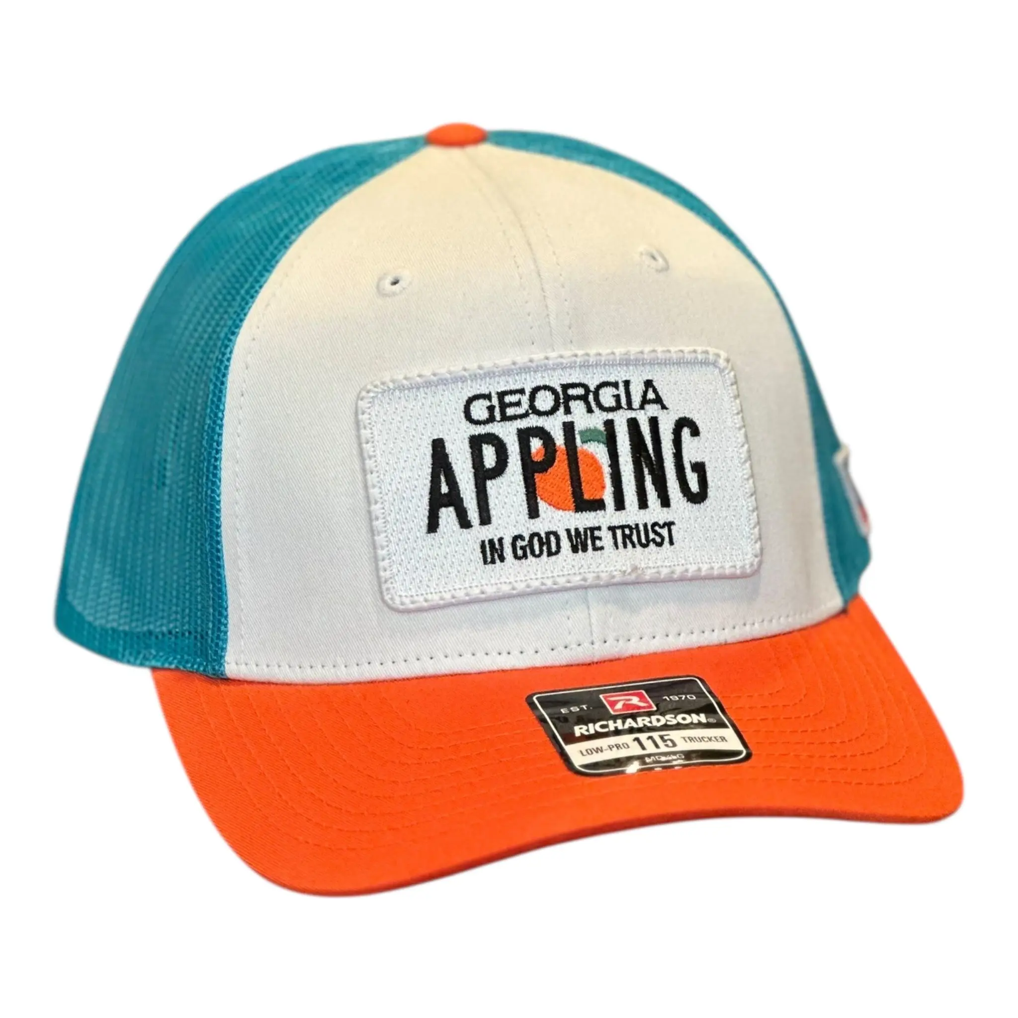 GHC's "In God We Trust" APPLING Patch Hat Richardson 112 Blue/Orange/White