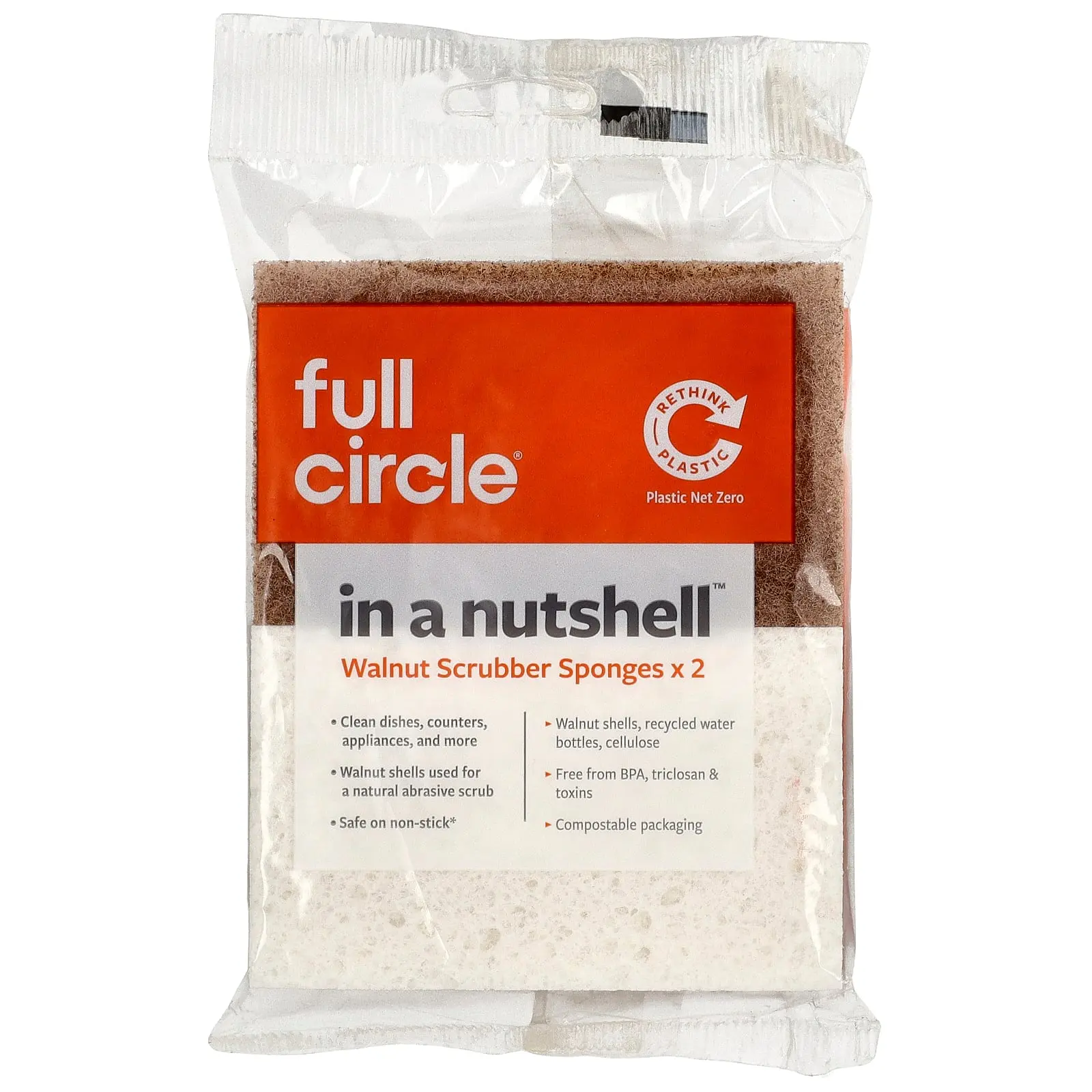 Full Circle In a Nutshell™, Walnut Scrubber Sponges, 2 Count Full Circle In a Nutshell™, Walnut Scrubber Sponges, 2 Count