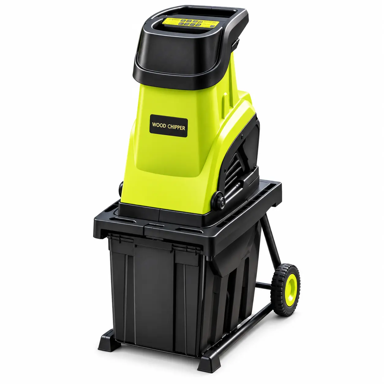 Electric Wood Chipper Shredder for Yard & Garden Waste, 15-Amp Portable Branch Mulcher, 1.77-Inch Branch Cutting Capacity, 10-Gallon Collection Bin for Backyard Cleanup, Leaves & Twigs