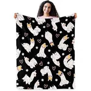 Llama Blanket, Llama Gifts for Kids, Soft Blanket for Boys Girls Room Decor, Alpaca Cozy Throw Blankets Christmas Birthday Gifts for Toddlers Teens Couch Bed