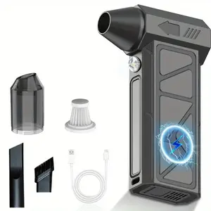 Ultra-Light 200g High-Speed Brushless Turbo Fan - 4000mAh Long-Lasting Portable Blower, 4-Speed Adjustable USB Rechargeable Handheld Air Duster for Travel & Cleaning