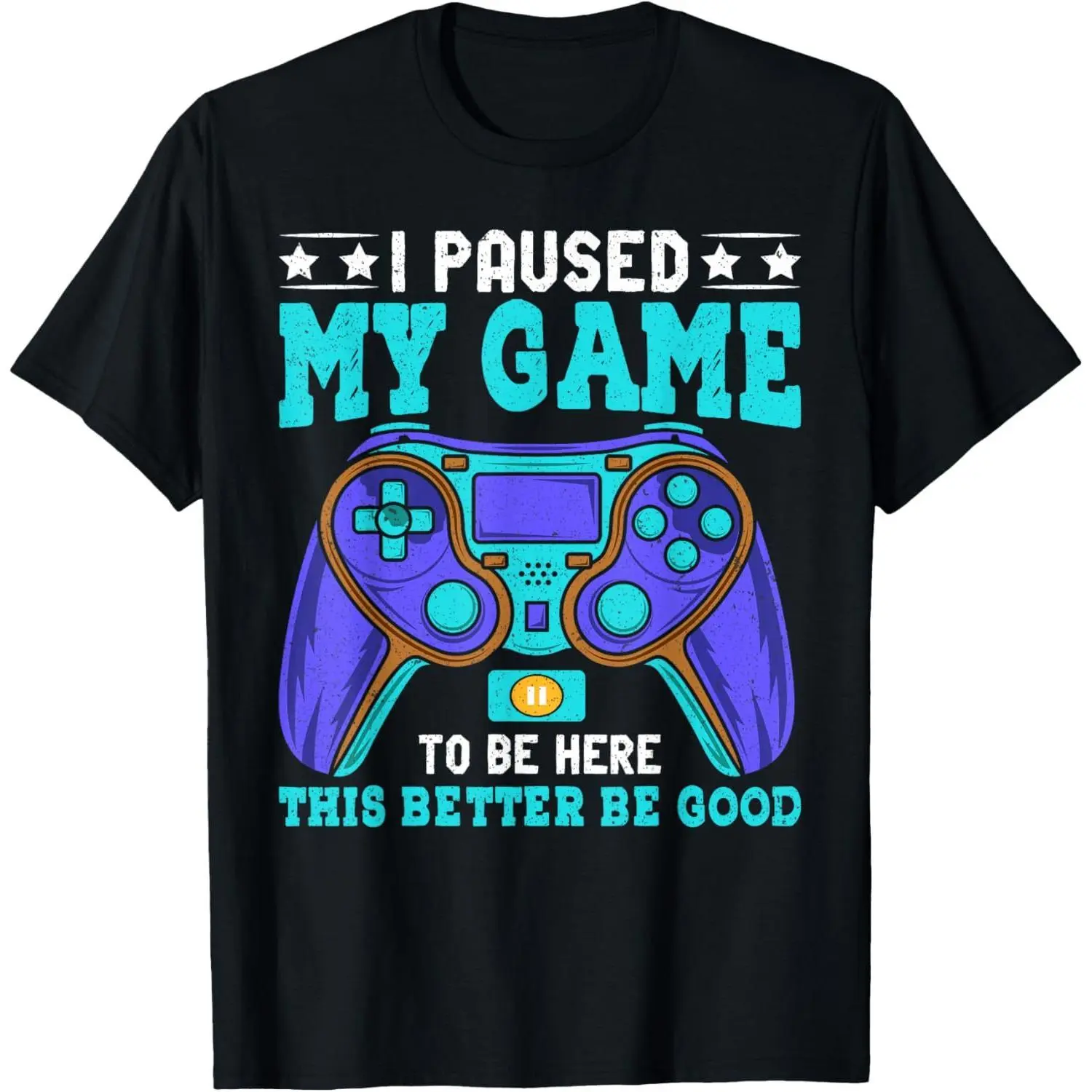 Customized Paused My Game T Shirt for Boys Men and Teens Ideal Casual Wear Made in the USA