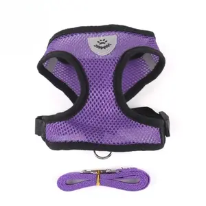 Adjustable Cat Dog Harness with Reflective Lead Leash and Breathable Polyester Mesh Vest for Small Dogs and Cats