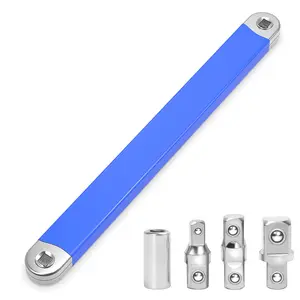 Pro Offset Extension Wrench, 15-Inch Extension Wrench, 3/8" Offset Impact-Ready Socket Wrench Tool with Versatile 1/4", 3/8", and 1/2" Square Drive Adapters