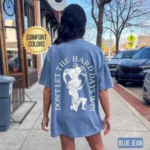 Comfort Colors® Don't Let The Hard Days Win Shirt Gym Pump Cover Oversized Gym Shirt Weightlifting Shirt Gym Lover Gift Fitness Tshirt