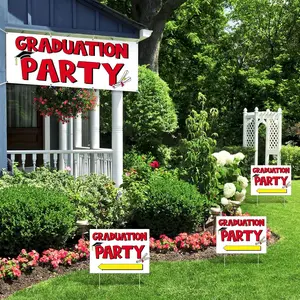 Graduation Decorations 2026 Set Graduation Yard Sign Banner 2026 Class of 2026 Congrats Grad Outdoor Lawn Yard Sign with Stakes for College High School Party