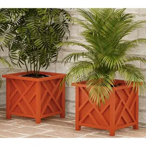 Pure Garden 2-Pack 14.75" Decorative Outdoor Fl ower Plant Pot