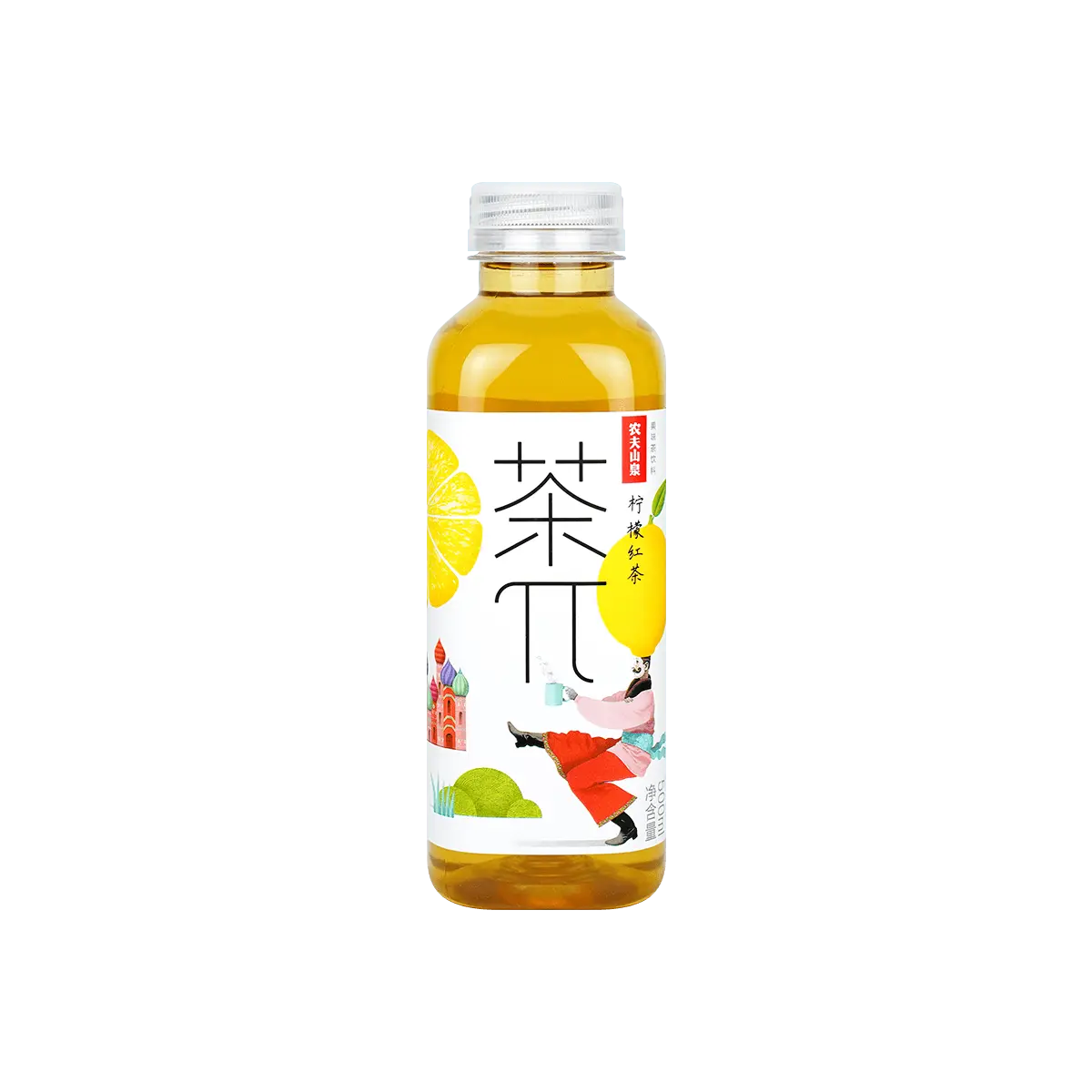 NONGFU SPRING ChaPi Lemon Black Tea 500ml - Refreshing Citrus Brew, Random Packaging