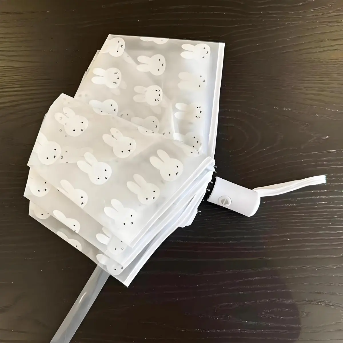 Hot Anime Kawaii Miffy Umbrella Fully Automatic Three-fold Frosted Handle Transparent Umbrella for Both Weather and Rain