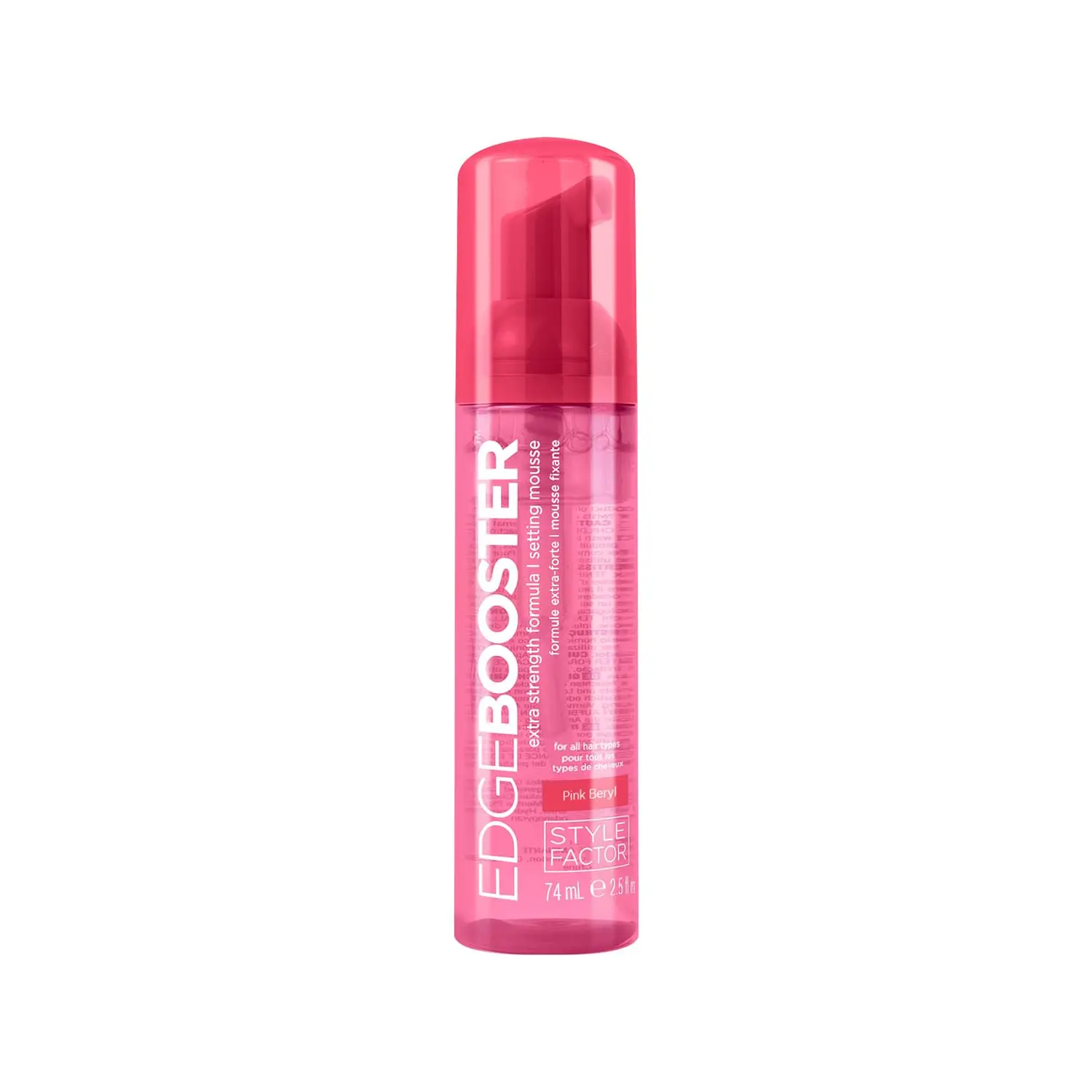 EDGE BOOSTER Extra Strength Setting Mousse Travel Size – Frizz Control, Extra Volume, and Conditioning – 2.5oz Pink Beryl Mousse for Curly Hair