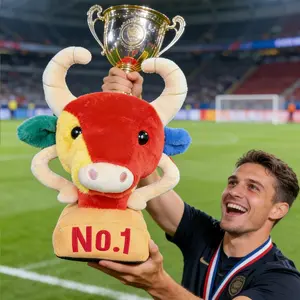 No.1 Cow Trophy Plush Toy, Ideal for Birthday Gifts, School Events & Team Celebrations, Soft Stuffed Animal, Perfect Gift Idea