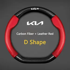 Carbon Fiber Leather Car Steering Wheel Cover Breathable Anti Slip Cover For Kia Sportage Morning Ceed Picanto Rio ProCeed Niro Stonic Optima Forte KN