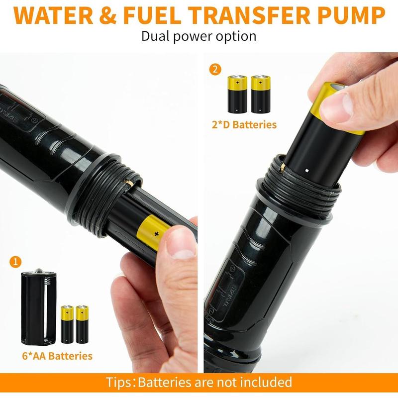 2026 Upgrade Portable Power Battery Pump, Battery Operated Electric Siphon Pump, Gas Pump for Gas Can, Extended Hose Fuel Transfer Pump,  Portable Hand Fuel Pump for Gas, Fuel, Diesel, Water Transfer.