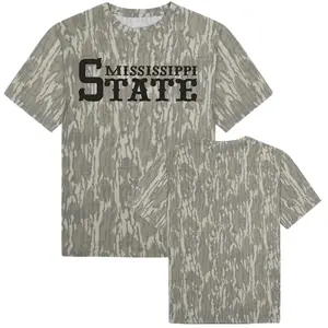 Mississippi State Camo T-Shirt, Maroon Bulldogs Graphic Tee, Vintage Tree Bark Camouflage Shirt, Mississippi Game Day Apparel, Men's College Sports Fan Top