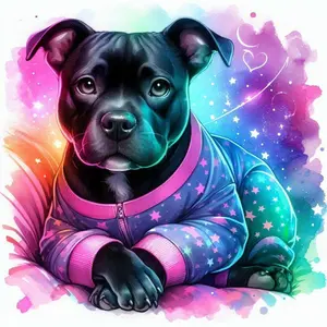 5D DIY Full Drill Round Diamond Painting - Diamond Painting Kit Cute Puppy Mosaic Canvas DIY Wall Art, Home Wall Decoration