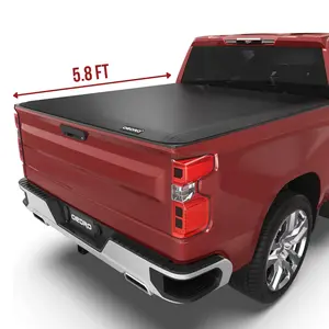 [Fits 2019-2026 Chevrolet Silverado & GMC Sierra 1500] 5.8 Ft Bed, Soft Roll Up Truck Bed Tonneau Cover