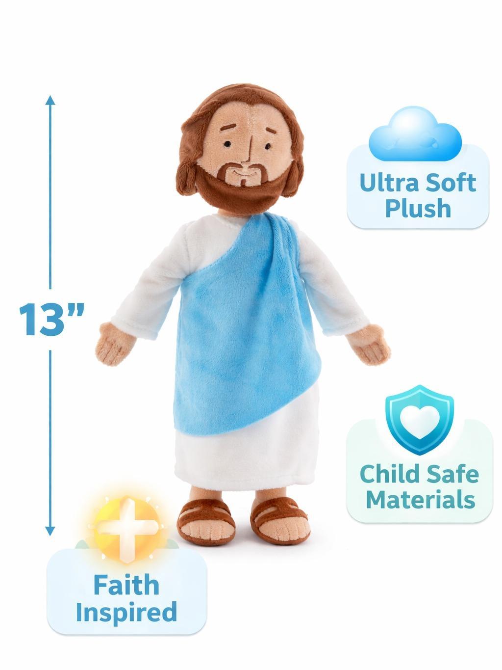 13" Jesus Plush Toy Stuffed Jesus Christian Plushie Doll Religious Gift for Easter Christmas Church