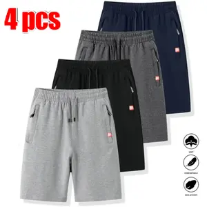 Men’s summer breathable athletic shorts with a drawstring waist and zippered pockets, suitable for gym workouts, outdoor activities, cycling, and everyday casual wear.