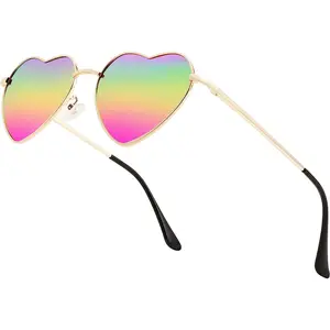 FEISEDY Polarized Heart Sunglasses Women Men Metal Frame Cute Lovely Glasses UV400 Protection B2375