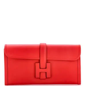 Pre-owned HERMÈS Leather Clutches & Wristlets Hermes Jige Elan Clutch Swift 29 by Rebag