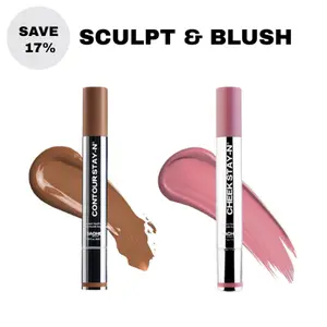 sacheu Sculpt & Blush | Contour + Cheek STAY-N Duo | All-Day Waterproof Blush & Bronzer Set