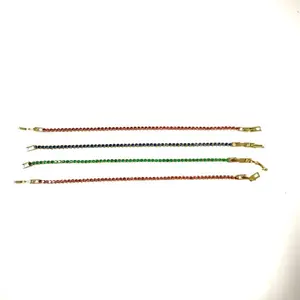 Mini Tennis Bracelet – Gold Filled | Ruby or Turquoise (3mm)