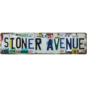 Stoner Avenue Vintage Rustic Retro Metal Tin Signs Street Sign Home Bar Man Cave Wall Decor 16 x 4 Inches