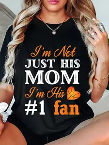 100% Cotton Basketball Fan Mom Quote Shirt Mothers Day Gift For Women T-Shirt