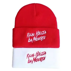 Real Hasta La Muerte Beanie, Pullover Hat, Winter, Cotton beanies men, Women