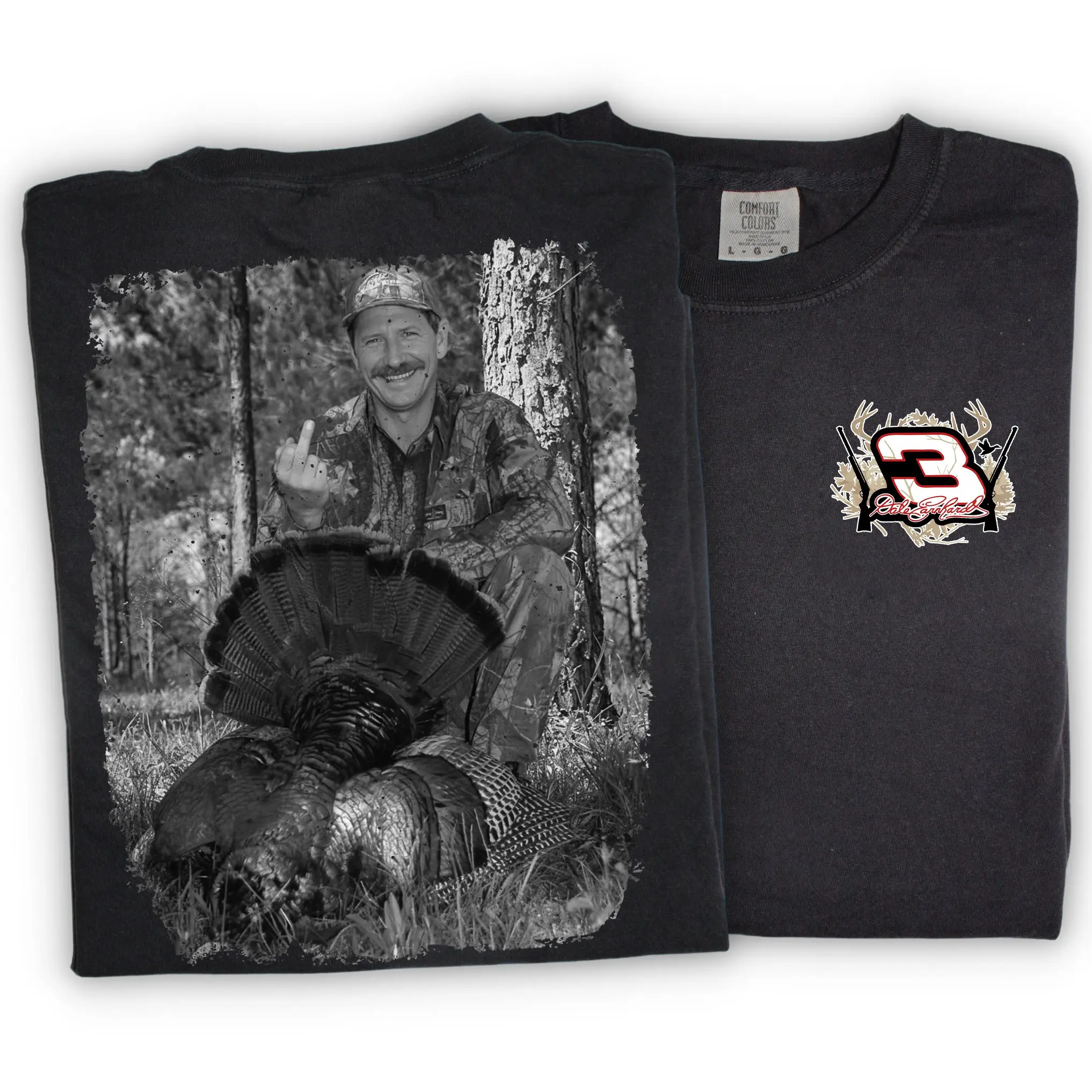 Comfort Colors Dale Earnhardt Hunting Turkey 2 sides Vintage T-Shirt, Dale Earnhardt Shirt, Fashion Cotton, Crewneck For Men, For Women, Menswear Cotton Fabric