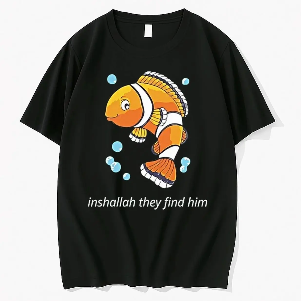 Women's Fitted Fashion Comfortable Short-Sleeve Inshallah They Find Him Clownfish Finding Nemo 0 Tops, UBD T-Shirts, Sweaters, Hoodies, Shortsleeve, Style, Casual, Clothes