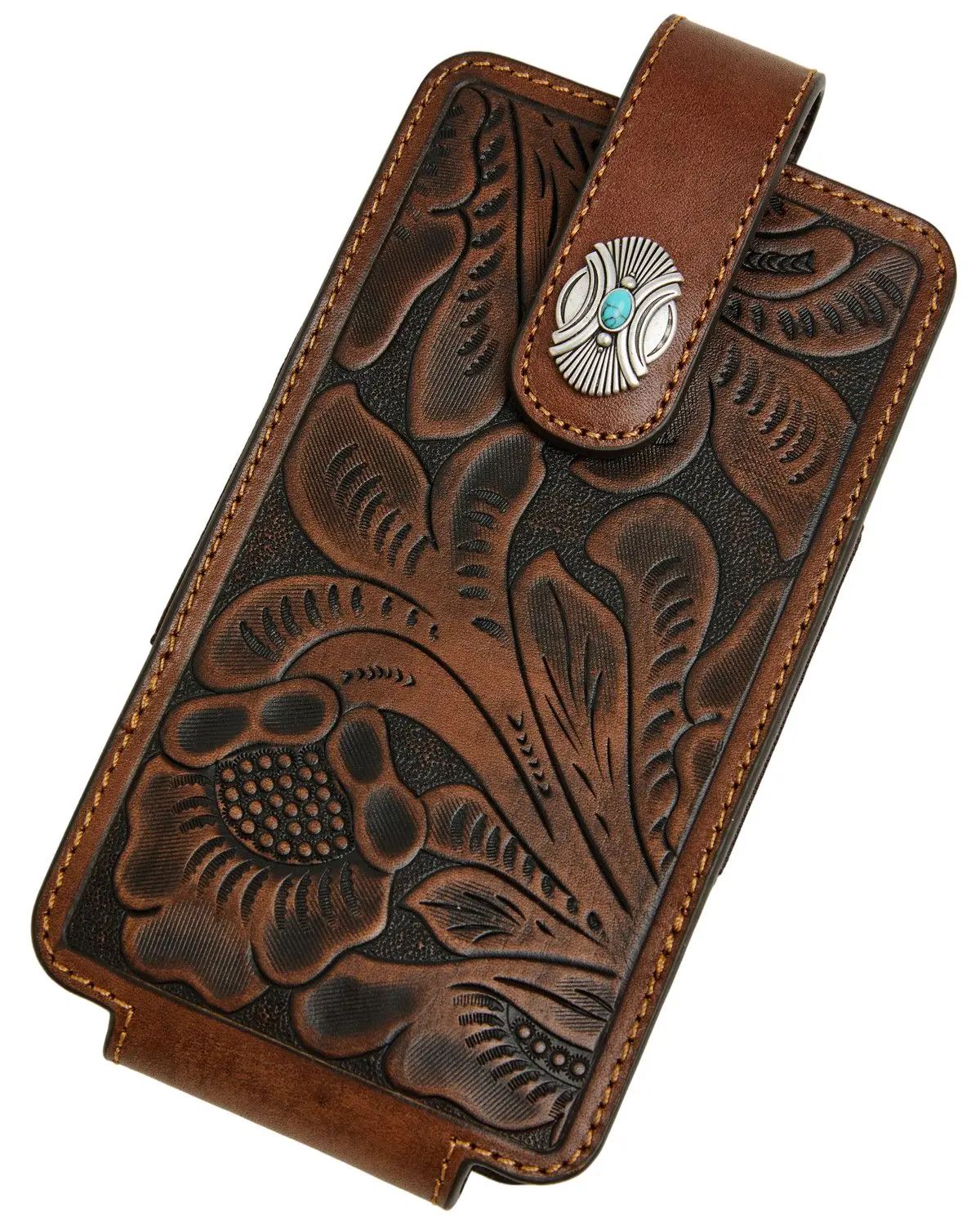Cody James Men's Men'S Prescott Tooled Leather Concho Cell Phone Case - Cjaho25wt2-Bn