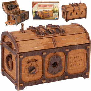 Treasure Chest Puzzle Box for Adults – 3D Wooden Puzzles Mystery Box Brain Teaser & Escape Room Game with Secret Opening (165 Pieces, Gift Idea)