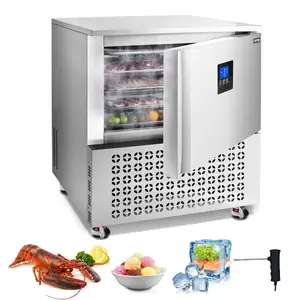 VEVOR Commercial Blast Freezer, 114 L/ 4 Cu. ft Blast Chiller with 5 Trays, Blast Chiller Freezer Chest with 4 Freezing Modes, Stainless Steel Food Blast Freezer with Casters for Restaurant, Seafood