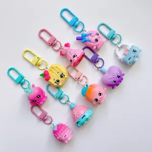 Shopkins Keychain Charms - Cute Character Designs with colorful Hooks for Kids' Accessories