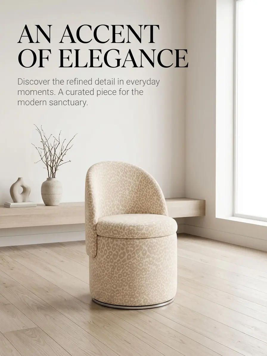 Swivel Vanity Stool, Vanity Chair, Makeup Chair, Multi-Function Storage Ottoman, Cloud-Soft Velvet Side Table for Bedroom & Living Room,