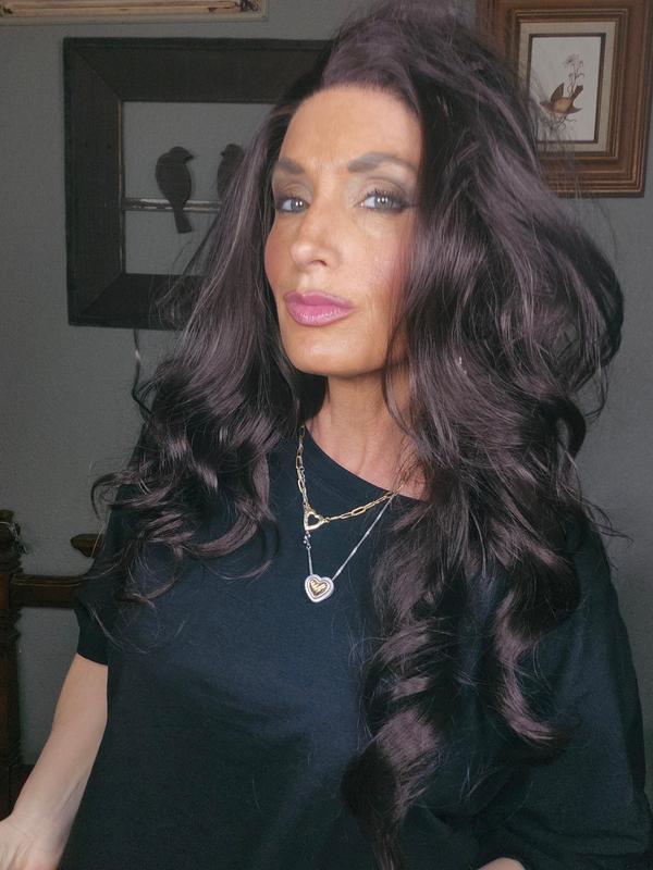 NEW RELEASE CARKIRA Cecy with the Scandi 24-26" in the Violet Washed Dark Brunette 13x6 Lace Front Wig with Medium Cap