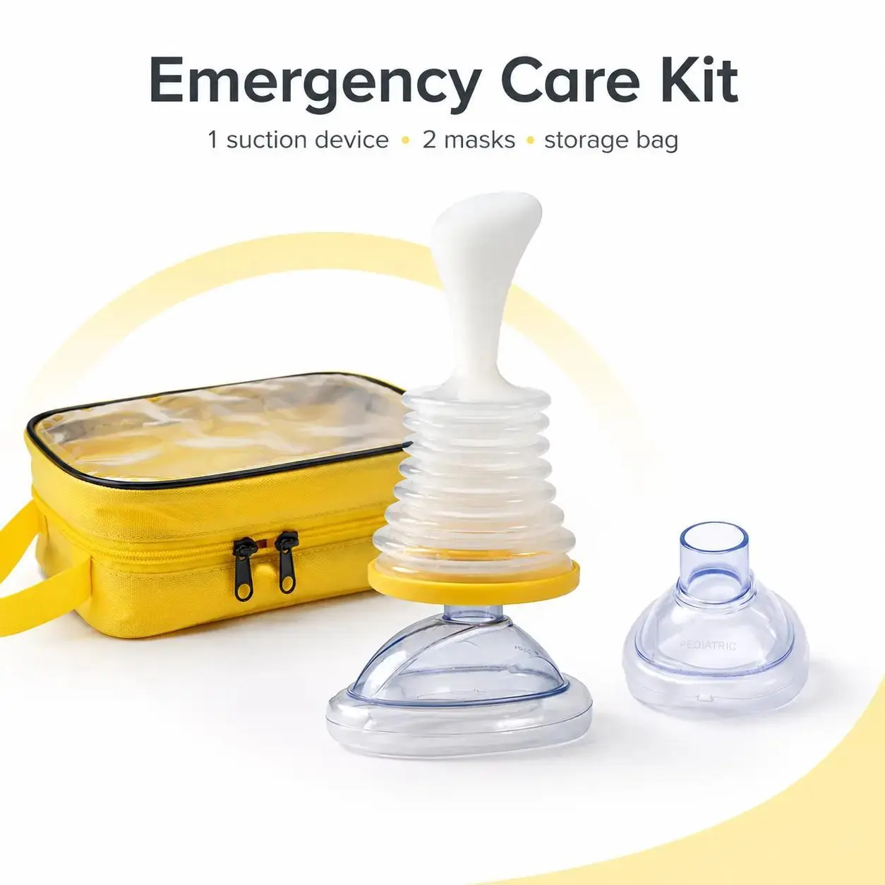 Small Portable Roadside Safety Emergency Kit - Travel Friendly Kit, Portable Emergency Equipment, Yellow Car Preparedness Bag with Shoulder Strap, Manual Tools, Mask Attachments for Family Safety, Adults Use, Roadside Emergencies