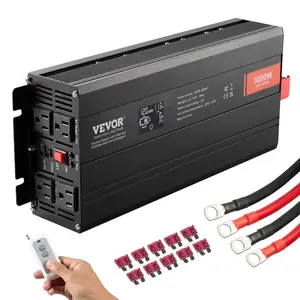 VEVOR Pure Sine Wave Inverter, 2000 Watt, DC 12V to AC 110V Power Inverter with 2 AC Outlets 2 USB Port 1 Type - C Port, LCD Display and Remote Controller for Medium - Sized Household Equipment, CE FCC