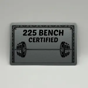 Plastic 225 Bench Certified Card for your wallet