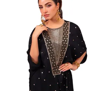 Shirt: Viscose Jacquard By Pcs: 1 Pc Color: Black Fabric composition: Blended …..