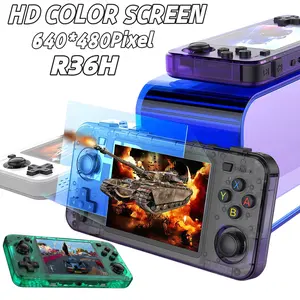 R36H Retro Game Console, equipped with Linux system, 4.0-inch IPS screen, 3000mAh battery, supports 64GB/128GB TF card, pre-installed with 20000+ games and 10+ simulators, dual joysticks, perfect holiday gift. Portable
