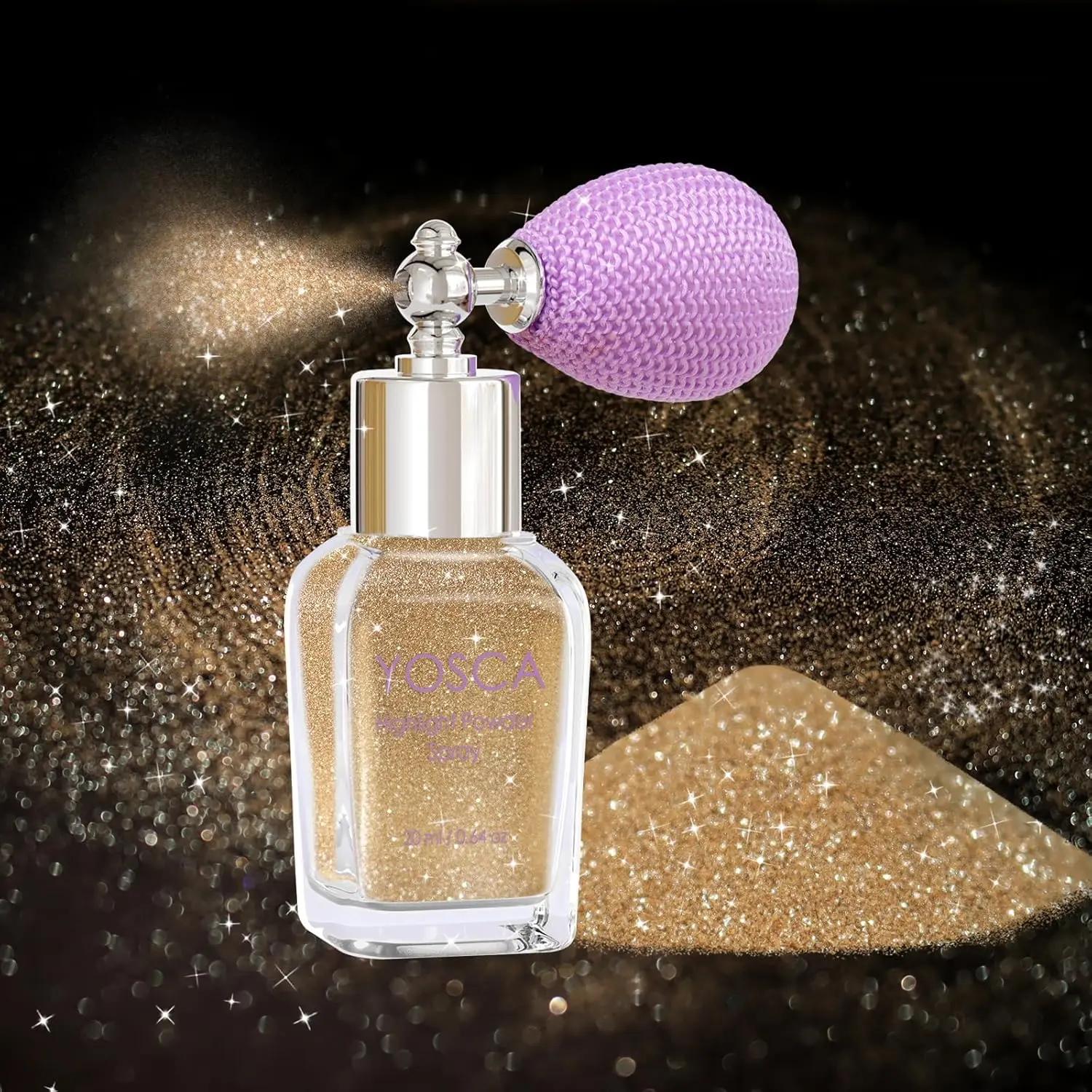 Yosca Body Glitter Spray, 30ML Body Shimmer Powder Hair Spray Fine Glitter | Champagne Glitter Spray Sparkle High Gloss Fairy Dust Festival Concert Party Rave Accessories for Clothes Hair Face Nail Art